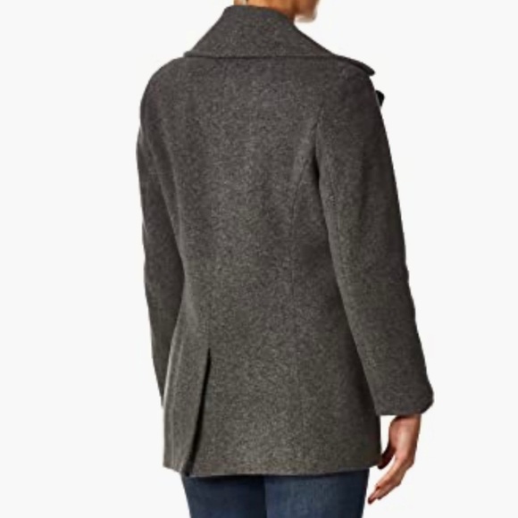 Calvin Klein Wool Cashmere Peacoat Gray Winter Dress Coat 4 Small - Picture 2 of 10